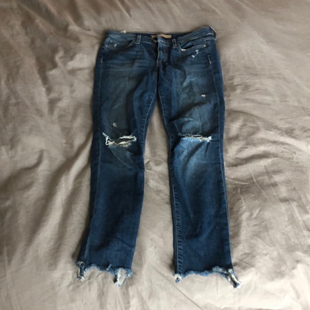 Joe’s Distressed skinny ankle jeans